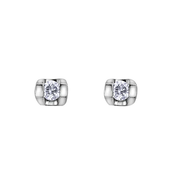 10K White Gold Diamond Studs