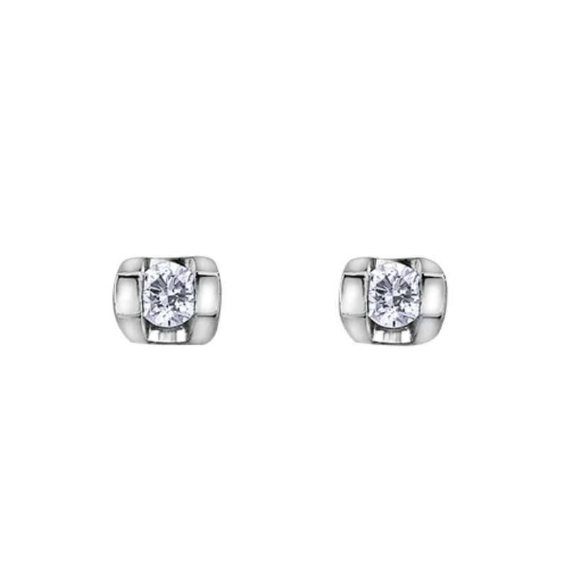 10K White Gold Diamond Studs