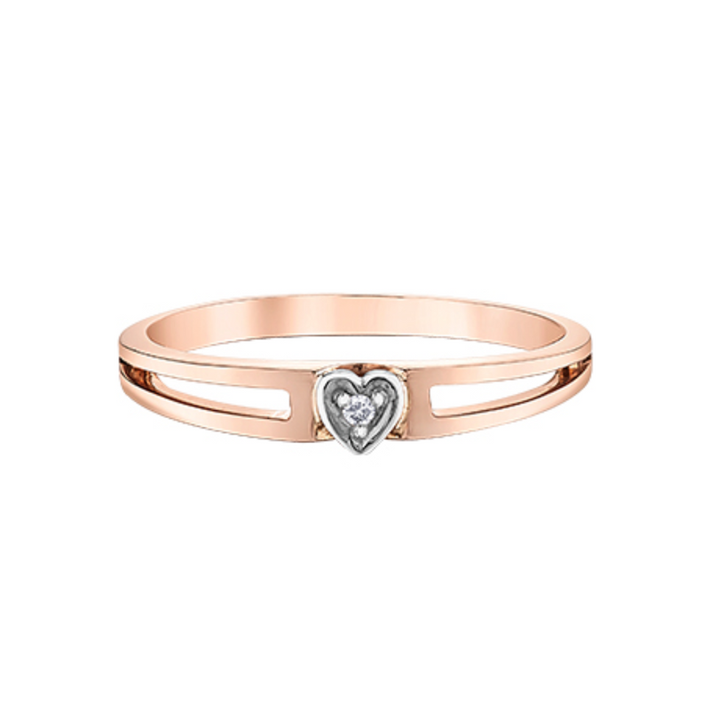 10K Rose & White Gold Chi Chi Heart Diamond Ring