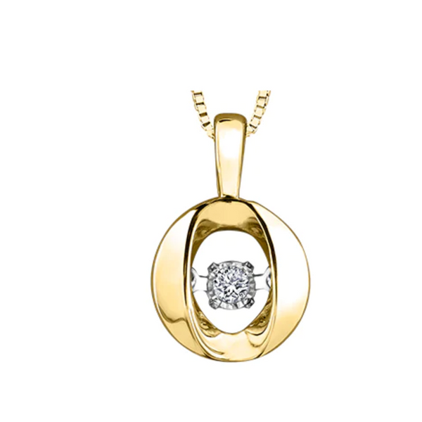10K Yellow Gold Diamond "Pulse" Pendant on Chain