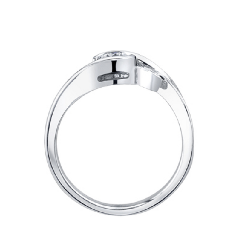 14k white gold Canadian diamond trinity engagement ring
