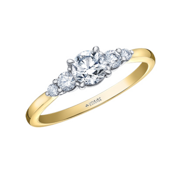 14k yellow gold .708ctw canadian diamond multistone ring