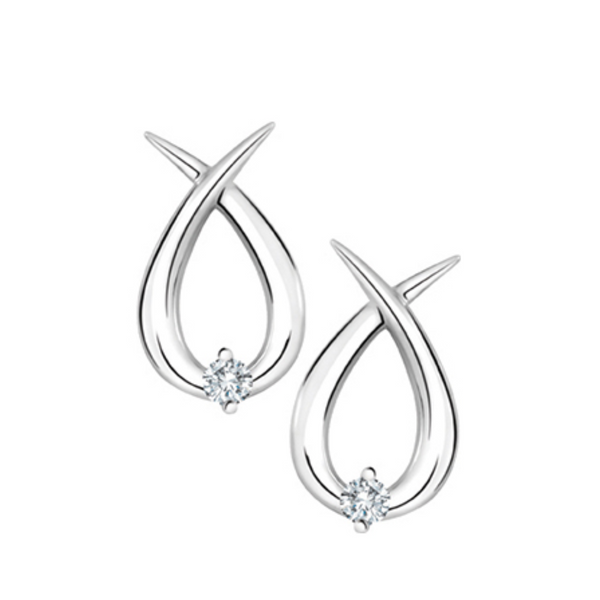 10K White Gold Diamond Earrings