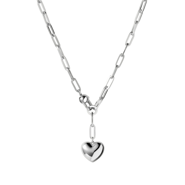 Jenny Bird Puffy Heart Chain in High Polish Silver