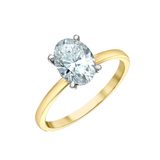 18k yellow gold 1.79ctw canadian oval diamond solitaire ring with a hidden halo