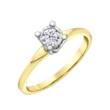 10k yellow gold .18ctw diamond illuminaire solitaire ring