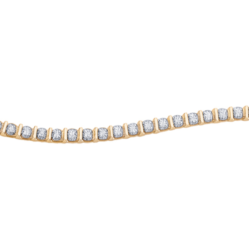 10K Yellow Gold 1.00ctw Diamond Tennis Bracelet
