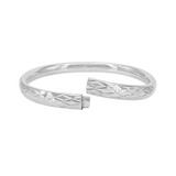 Sterling Silver Diamond cut Round Bangle