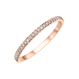 10K Rose Gold .15ctw Pave Diamond Band