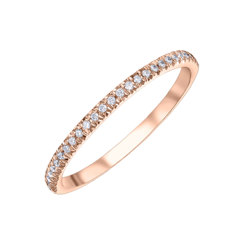 10K Rose Gold .15ctw Pave Diamond Band