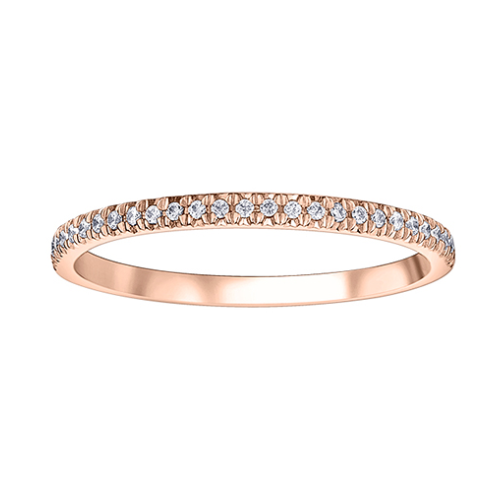 10K Rose Gold .15ctw Pave Diamond Band
