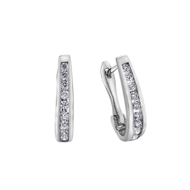 10K White Gold .33ctw Diamond Leverback Earrings