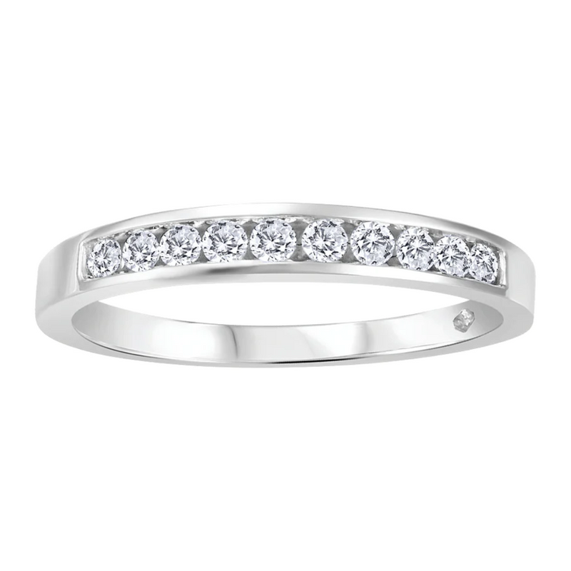 14K White Gold .25ctw Diamond Band