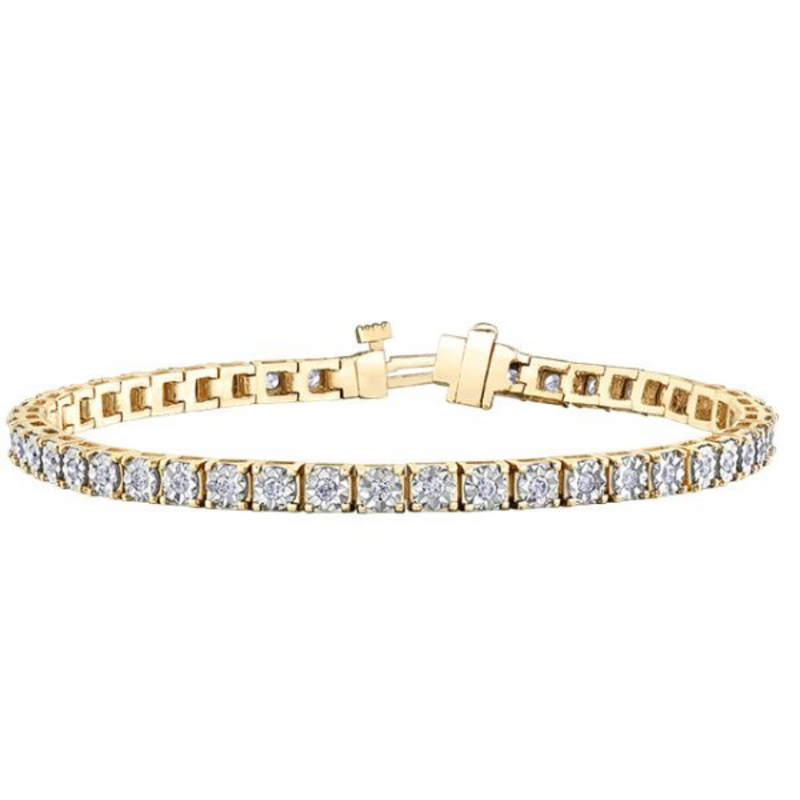 10K Yellow Gold 1.00ctw Diamond Tennis Bracelet