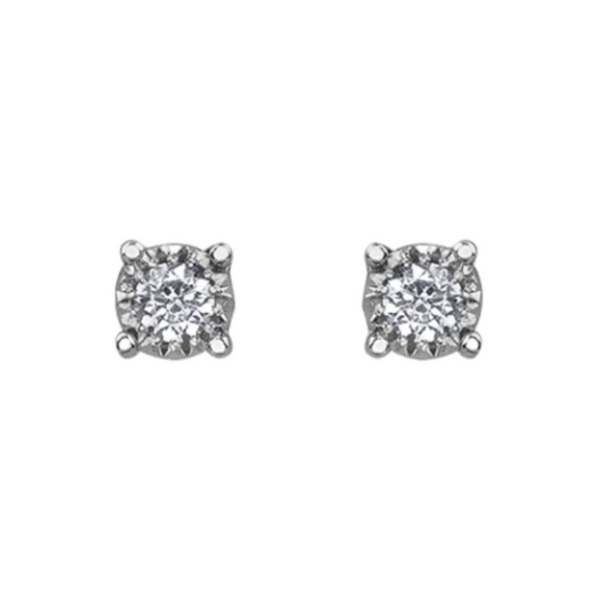 10K White Gold .05CTW Diamond Illuminaire Studs