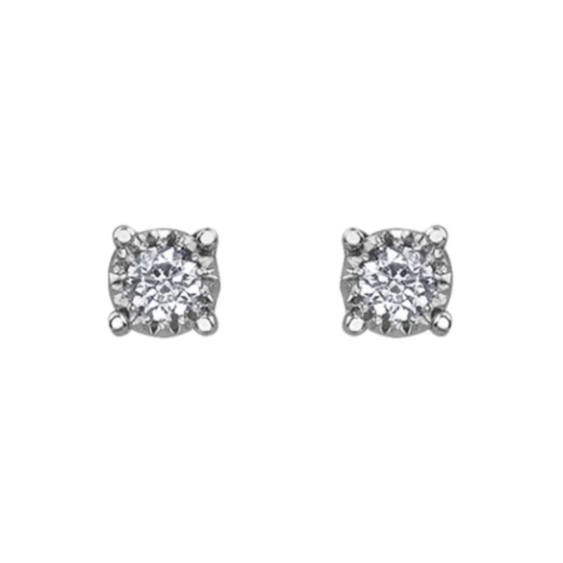 10K White Gold .05CTW Diamond Illuminaire Studs