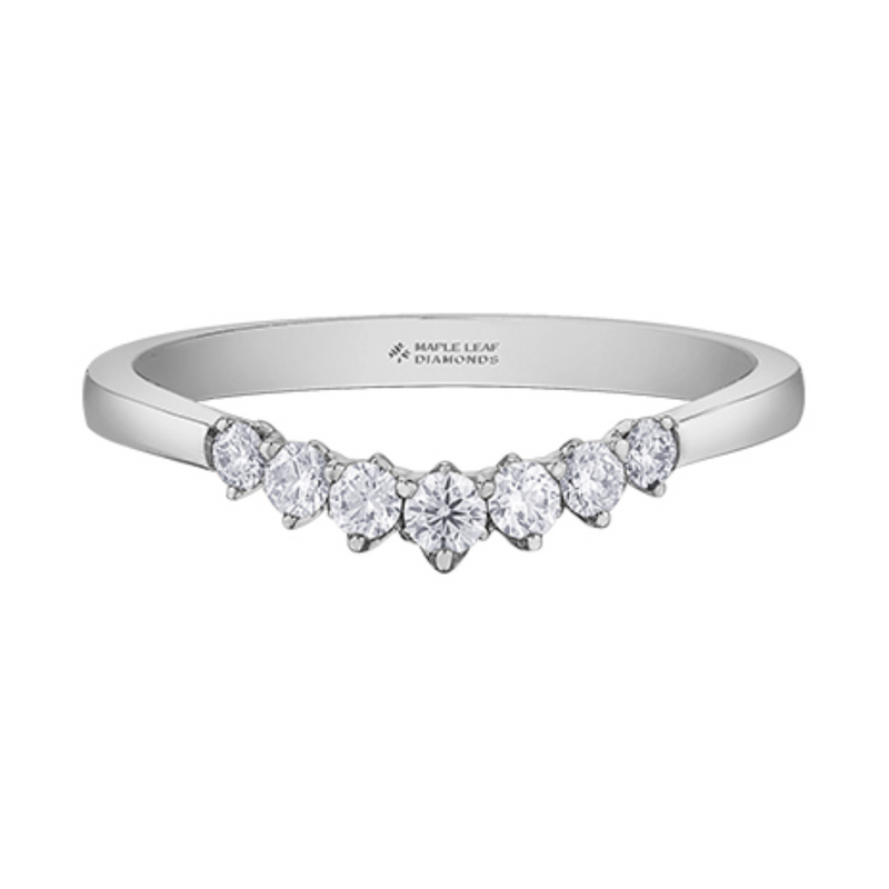 14K White Gold .25ctw Canadian Diamond Curved Band