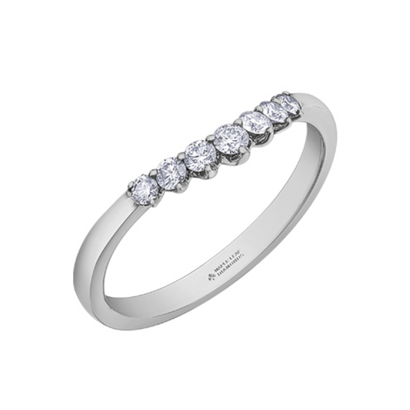 14K White Gold .25ctw Canadian Diamond Curved Band