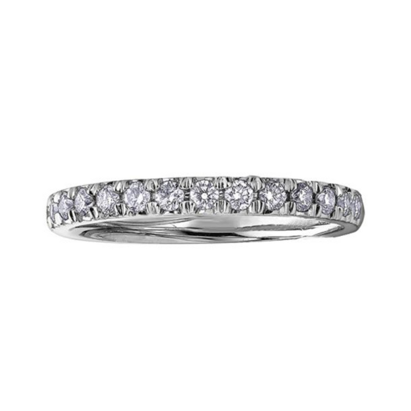 14K White Gold .50ctw Pave Diamond Band