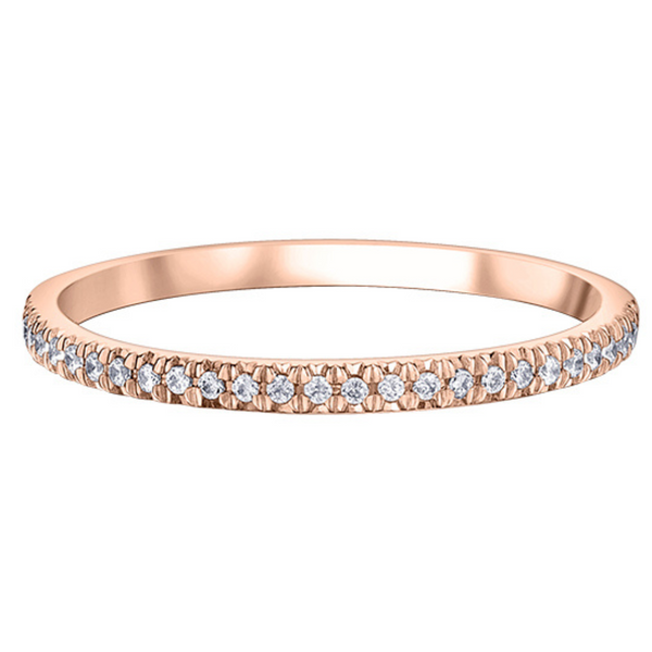 10K Rose Gold .15ctw Pave Diamond Band