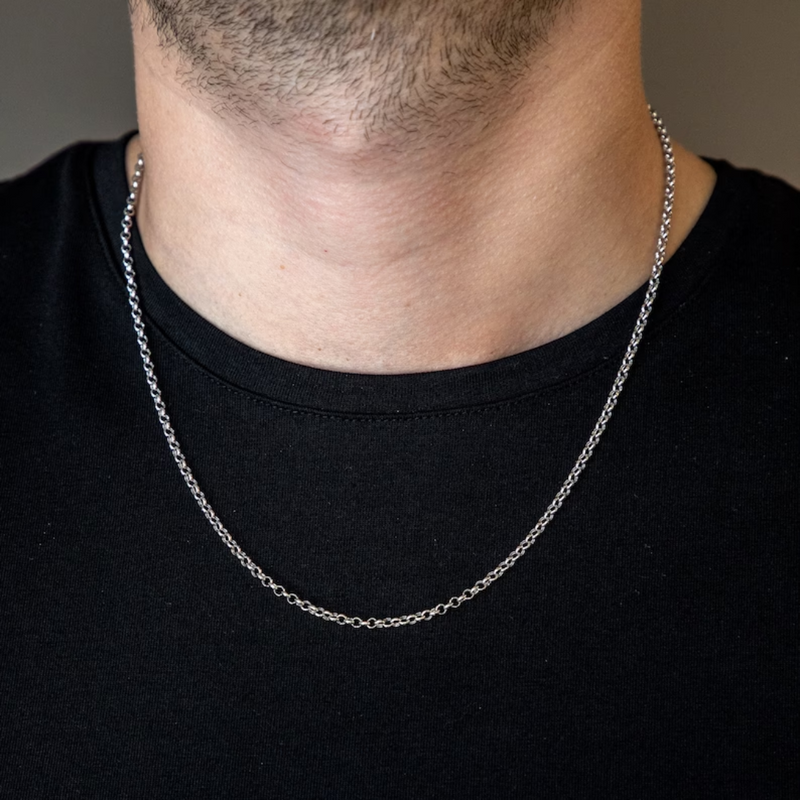10K White Gold 18-20" Rolo Chain