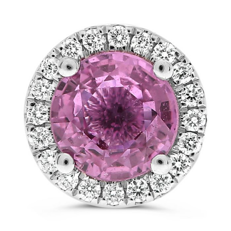 Pink sapphire 2025 diamond earrings