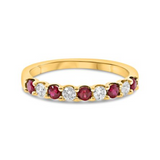 14K Yellow Gold Diamond & Ruby Ring