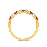 14K Yellow Gold Diamond & Ruby Ring