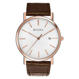 Bulova Classic Rose Gold and Leather Watch