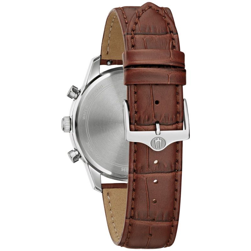 Bulova Sutton Blue Face Watch with Leather Strap