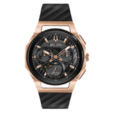 Bulova Curv Black and Rose Gold Watch