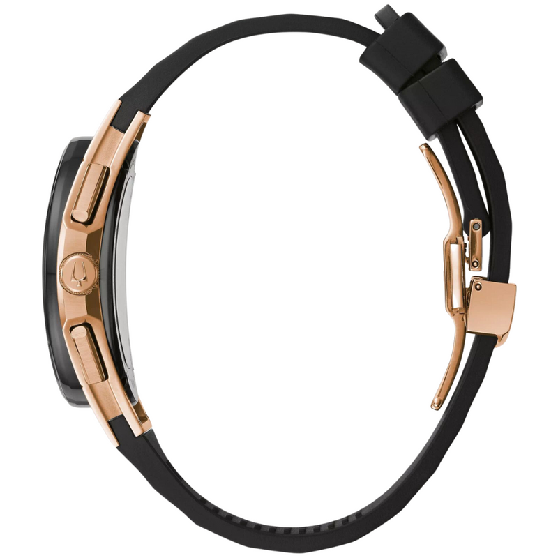 Bulova Curv Black and Rose Gold Watch