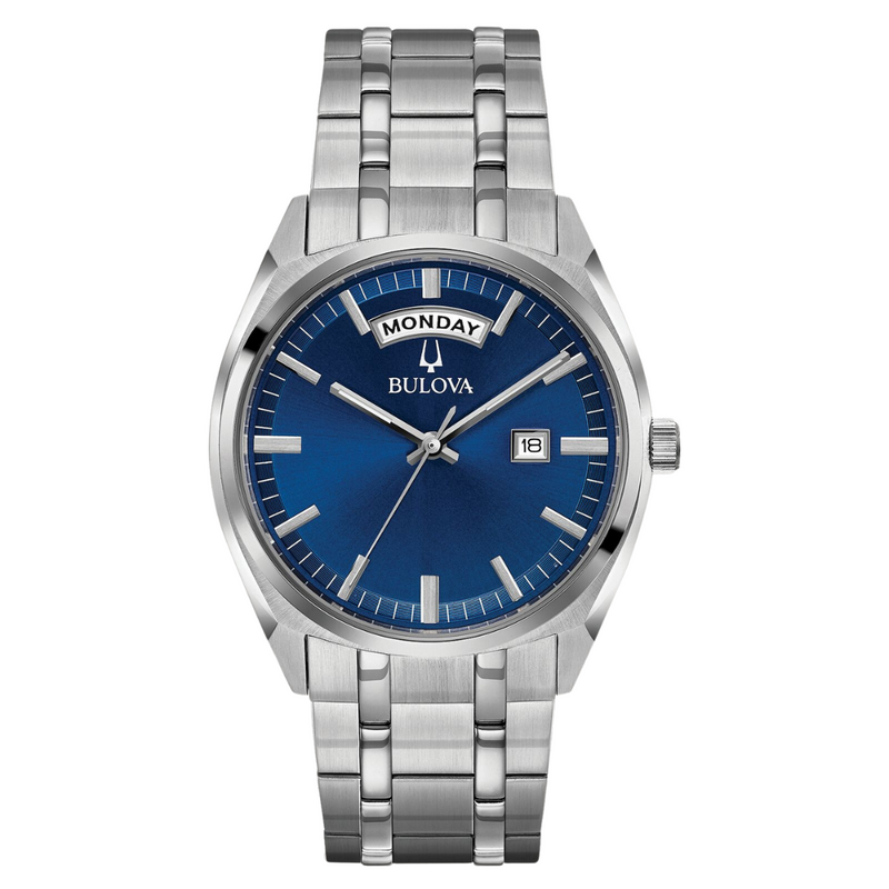 Bulova Surveyor Blue and Silver Watch