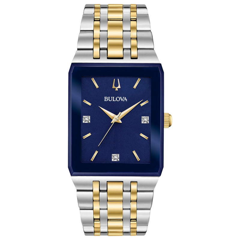 Bulova Quadra Blue Square Face Watch