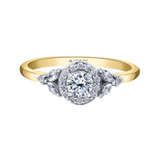 18K Yellow Gold Canadian Diamond Multistone Engagement Ring