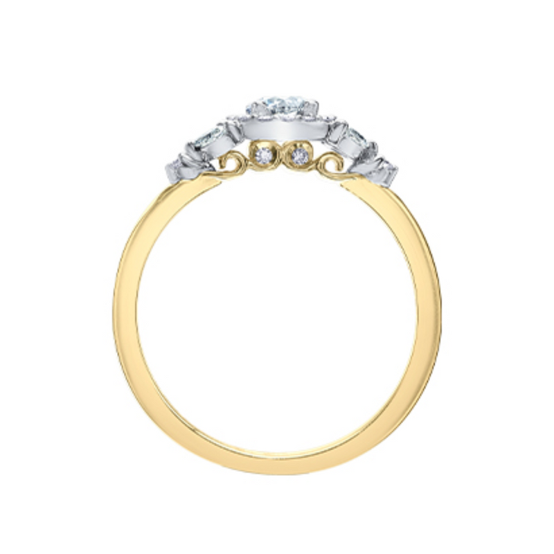 18K Yellow Gold Canadian Diamond Multistone Engagement Ring
