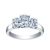 18K White Gold 1.03ctw Oval Canadian Diamond Trinity Ring