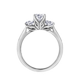 18K White Gold 1.03ctw Oval Canadian Diamond Trinity Ring
