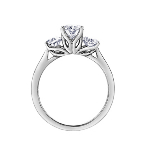 18K White Gold 1.03ctw Oval Canadian Diamond Trinity Ring