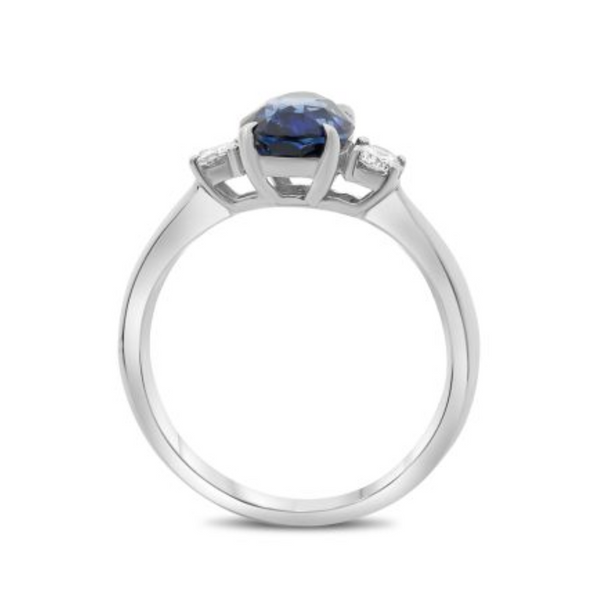 Platinum Oval Sapphire & Diamond Ring