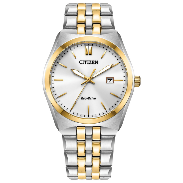 Citizen Corso Eco Drive Two Tone White Dial Watch