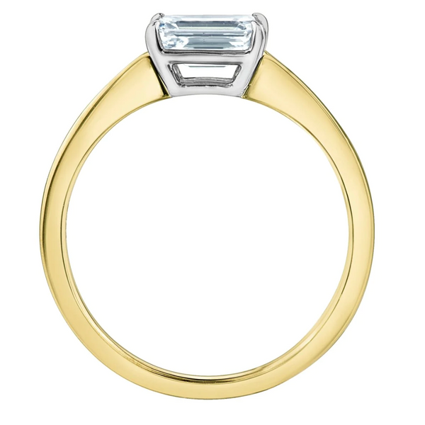 18K Yellow Gold 1.01ctw Emerald Cut Canadian Diamond Solitaire