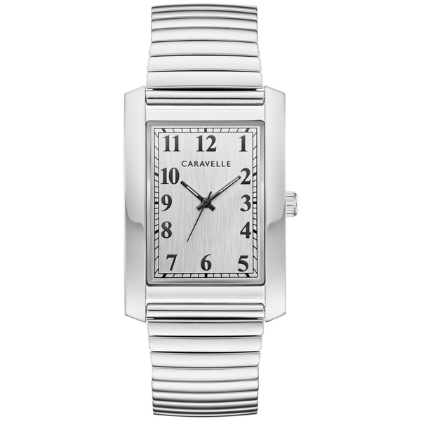 Caravelle Dress Square Faced Watch with Expansion Strap