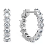 Forevermark 18K White Gold .432ctw Honeycomb Hoops