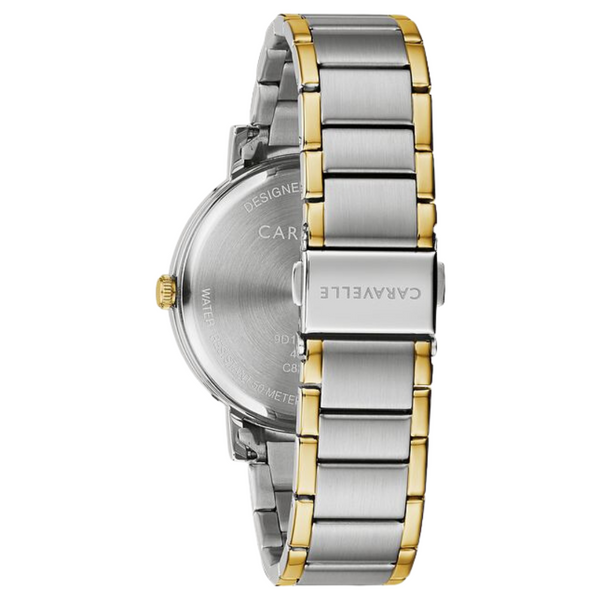 Caravelle Two Tone Dress Watch with Navy Dial