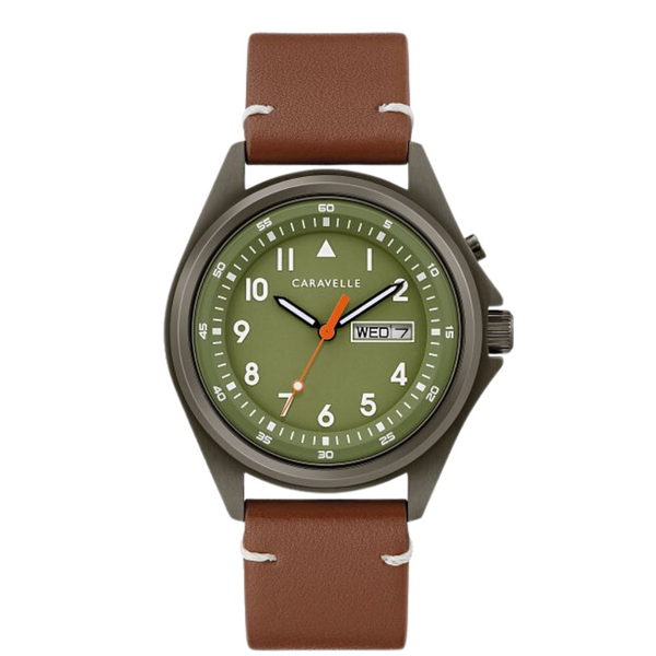 Caravelle Classic Watch with Leather Strap
