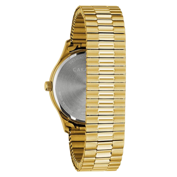 Caravelle Gold Tone Traditional Watch with Black Dial