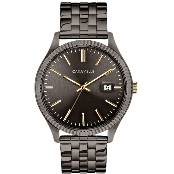 Caravelle Gun Metal Dress Watch