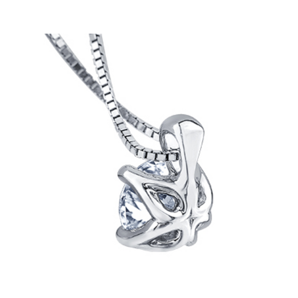 14K White Gold .70ctw Canadian Diamond Solitaire Pendant with Chain