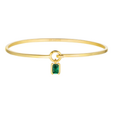 Sif Jakobs 18K Gold Plated Roccanova Bangle with Green Zirconia